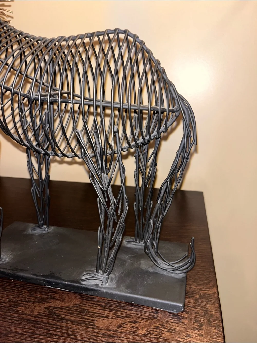 MCM Brutalist Metal Wire Lion Sculpture in Curtis Jere Style